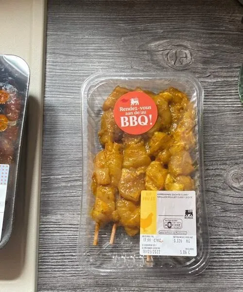 Grillade poulet curry doux