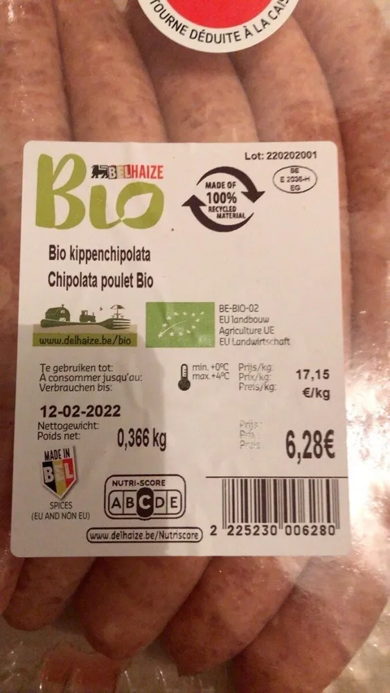Chipolata poulet bio