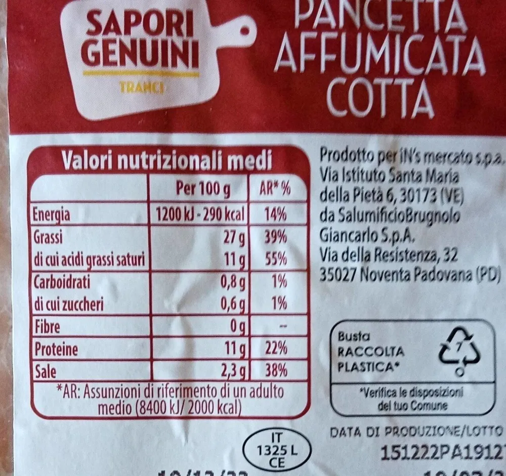 Pancetta affumicata cotta