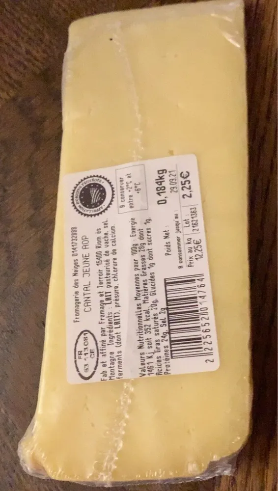 Cantal jeune aop