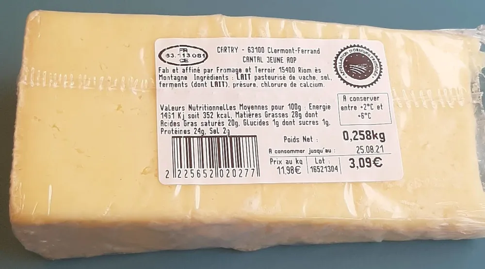 Cantal jeune AOP
