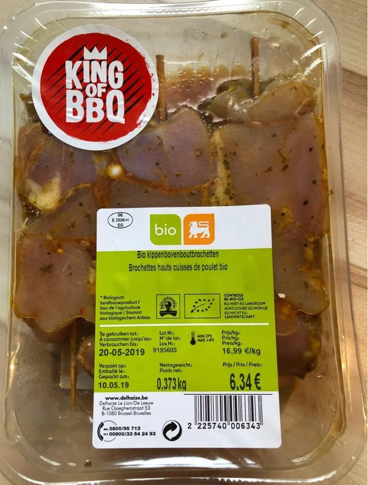 Brochettes haut de cuisse de poulet