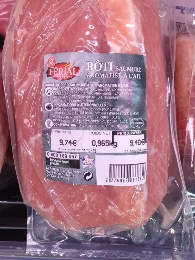 Rôti saumuré aromatisé à l'ail