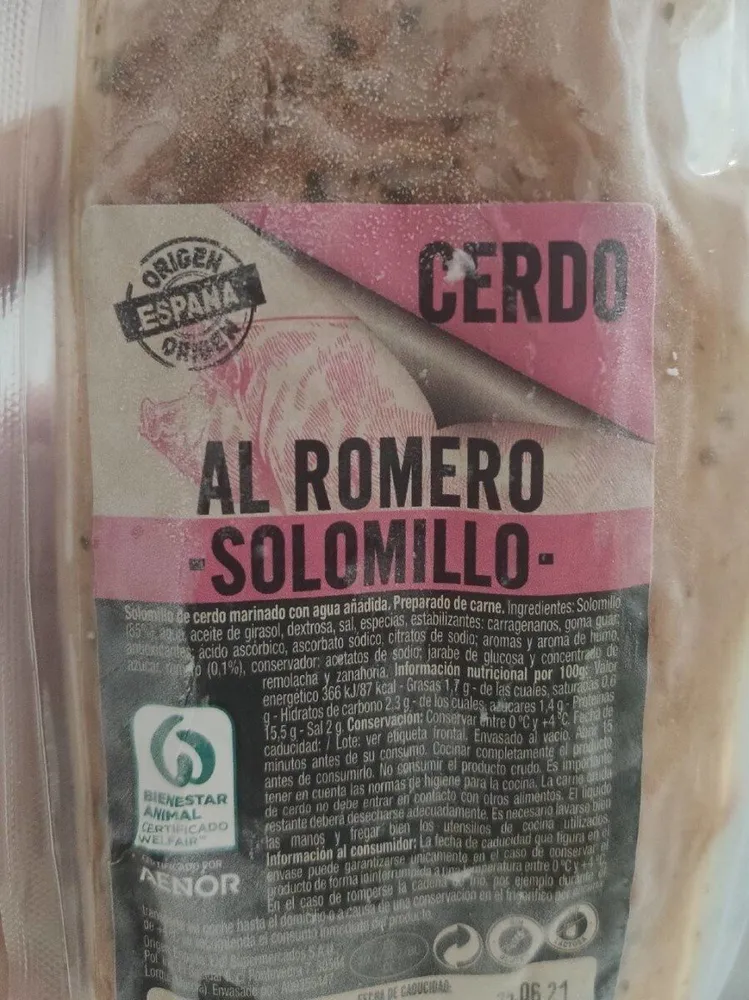 Solomillo de cerdo al romero