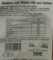 Jambon cuit italien rôti aux herbes