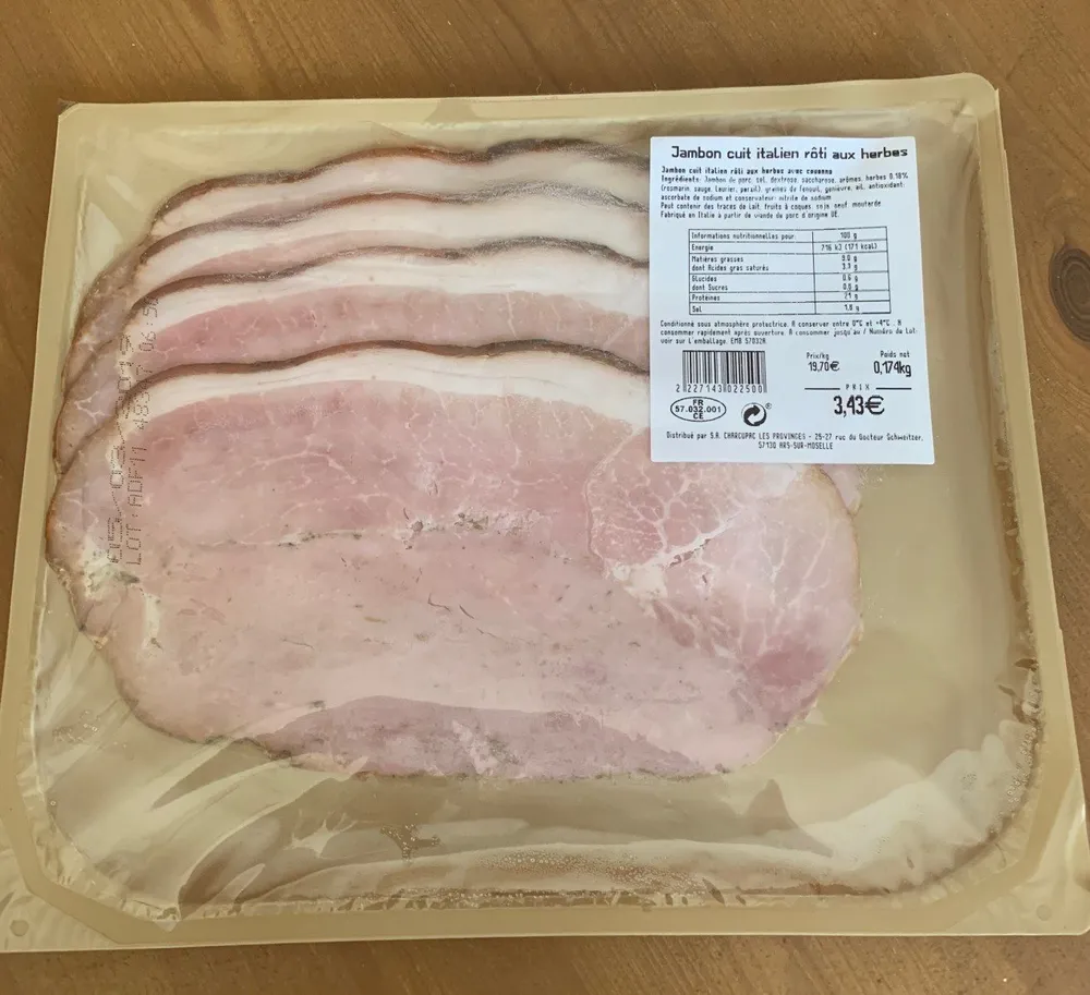 Jambon cuit italien roti aux herbes