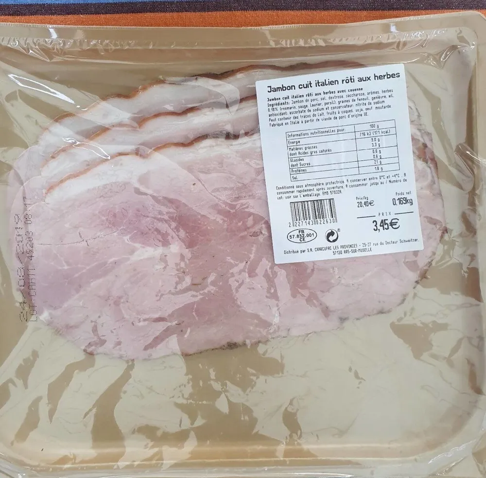 Jambon cuit italien rôti aux herbes