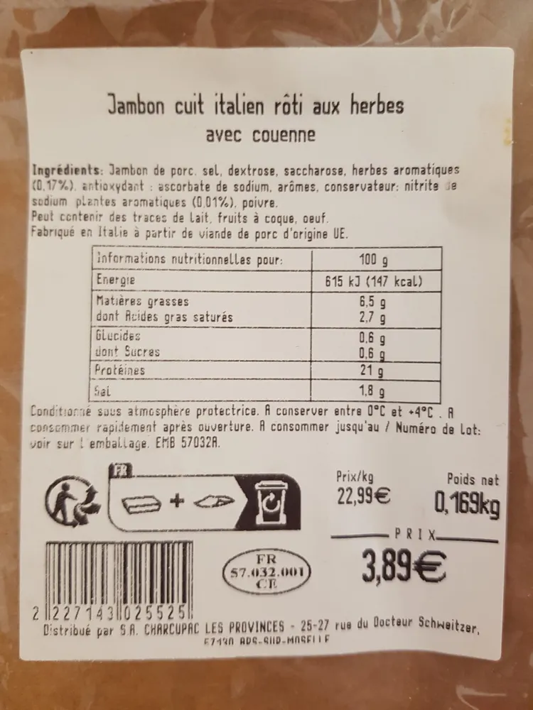 Jambon italien