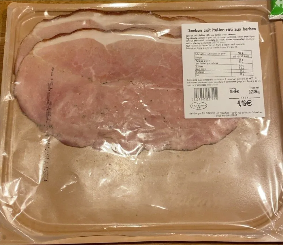 Jambon cuit italien rôti aux herbes