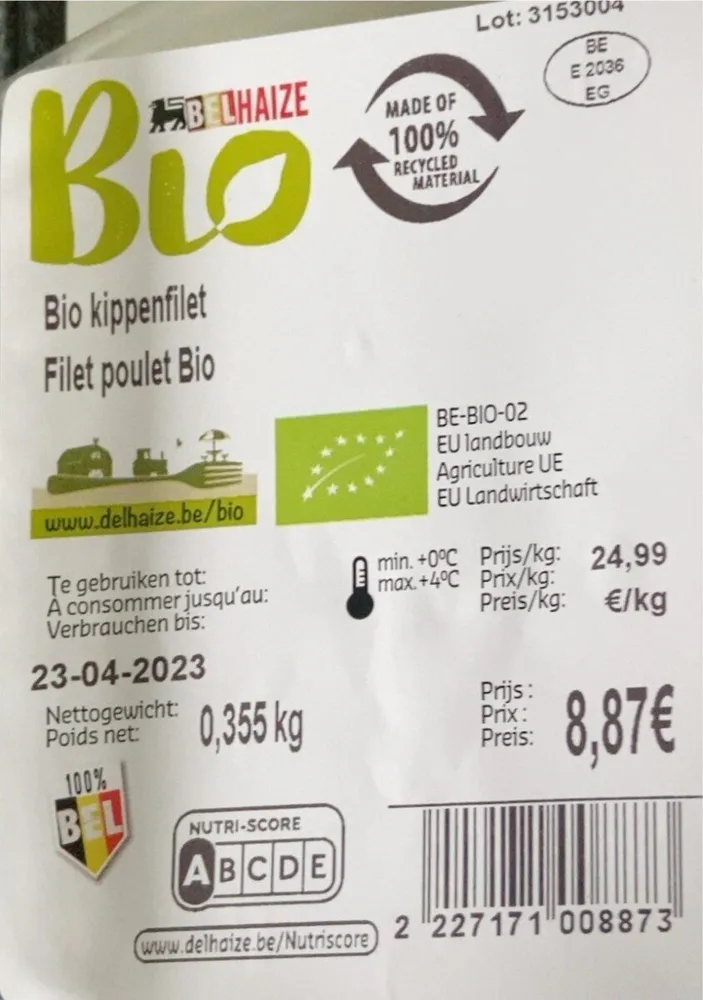 Filet poulet bio