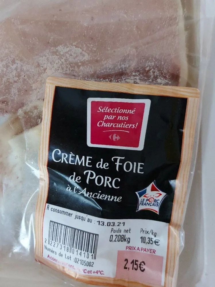 Crème de foie de porc