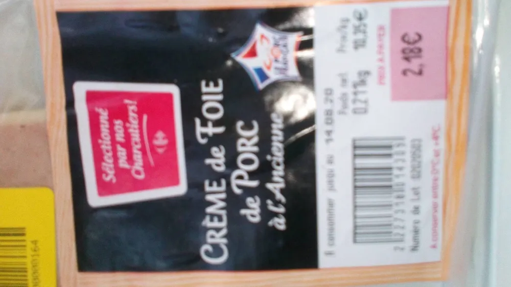 Crème de foie de porc