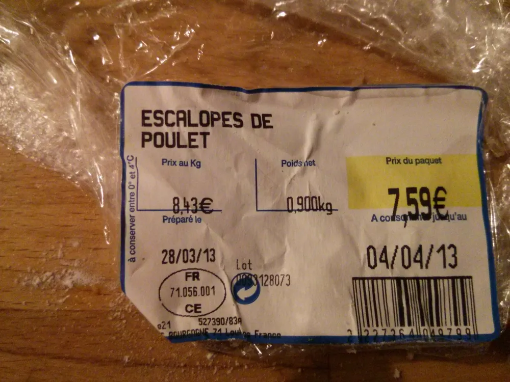 Escalopes de poulet