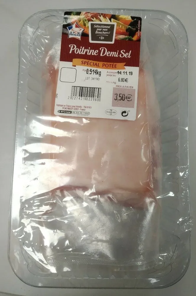 Poitrine de porc demi sel