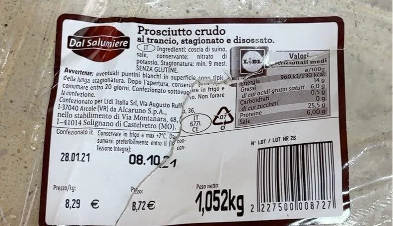 Prosciutto crudo