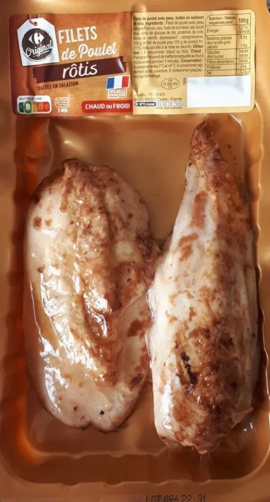 Filets de poulet rotis