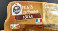 Filets de poulet avec peau, traités en salaison et rôtis