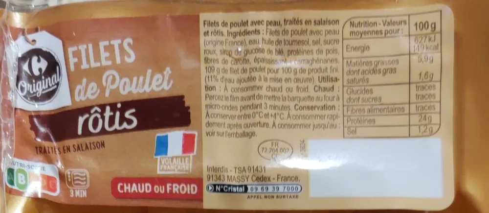 Filets de poulets rôtis