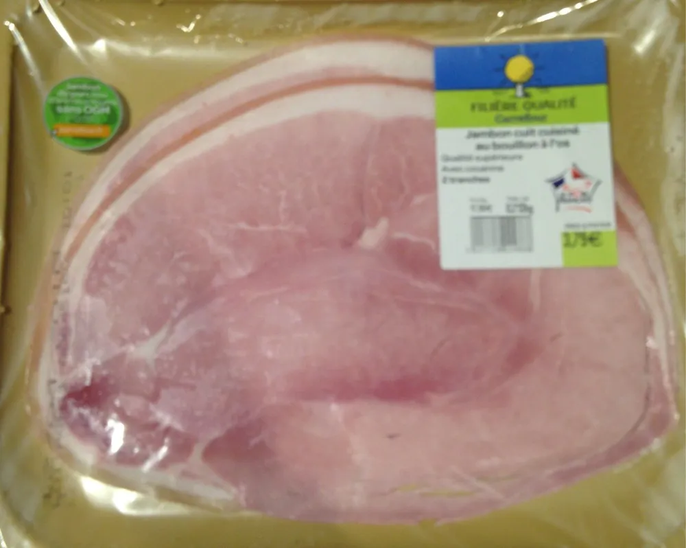 Jambon cuit cuisiné au bouillon à l'os