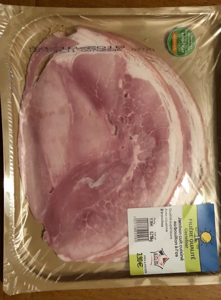 Jambon cuit cuisiné au bouillon à l'os