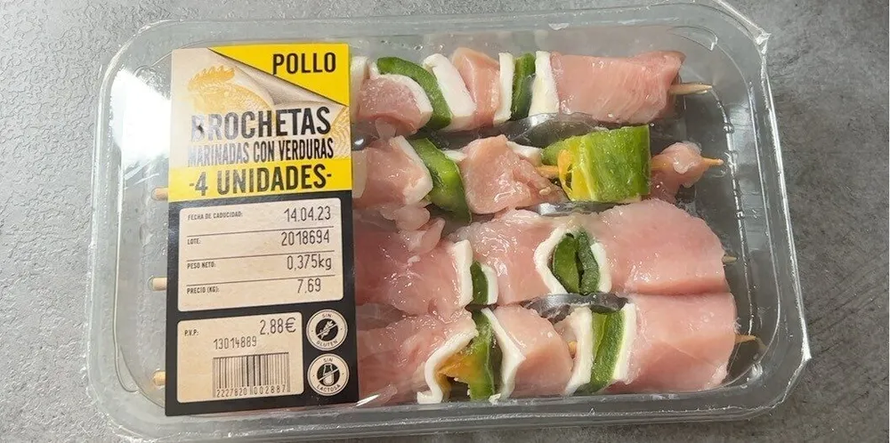 Brochetas maridas con verduras