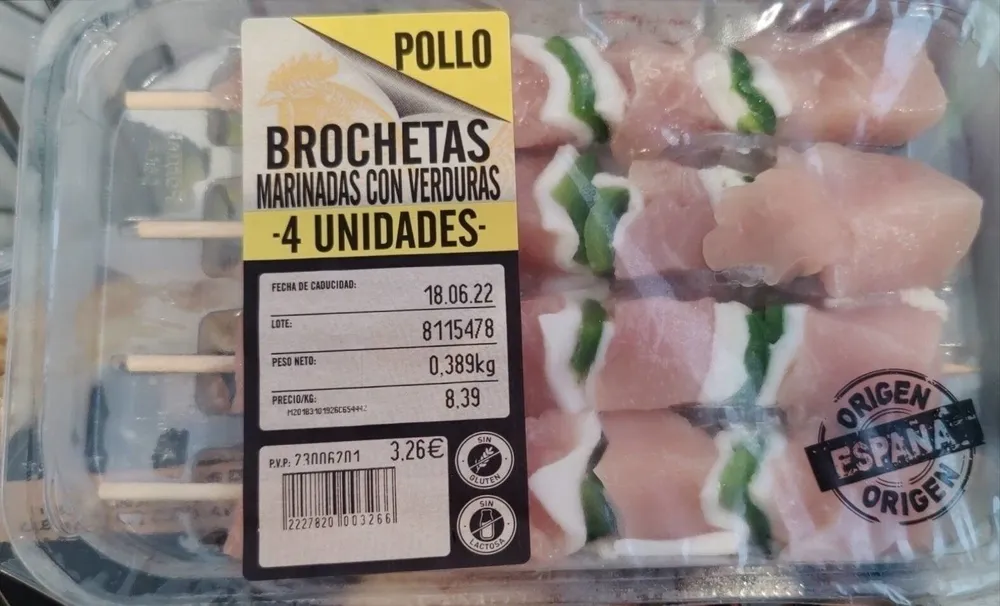 Brochetas de pollo