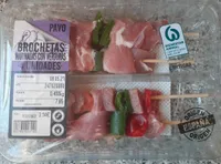 Brochetas de pavo marinadas con verduras