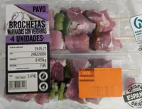 Brochetas marinadas con verduras pavo