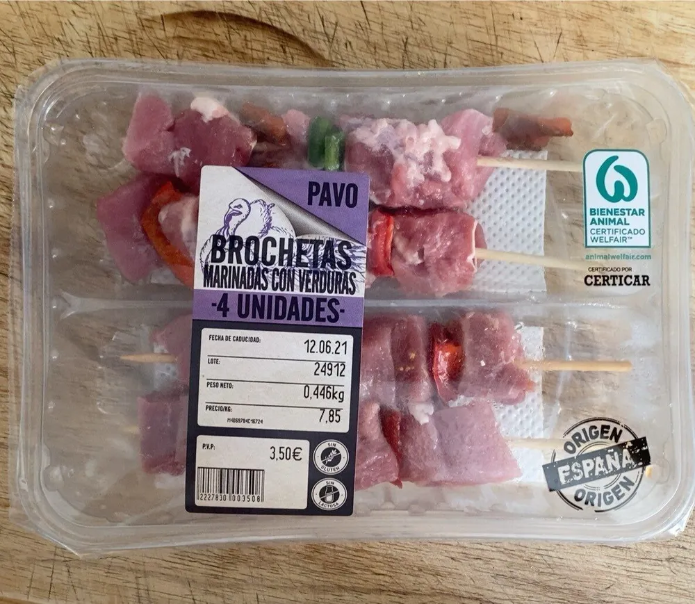 Brochetas de pavo