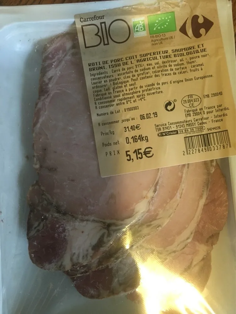 Roti de porc cuit superieur