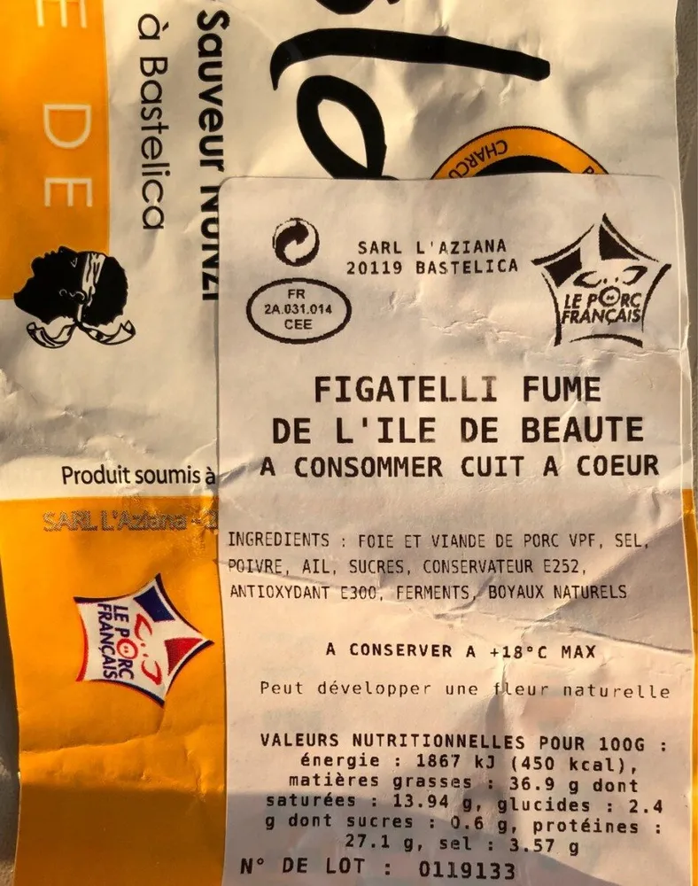 Figatelli Fumée de l'Ile de Beauté