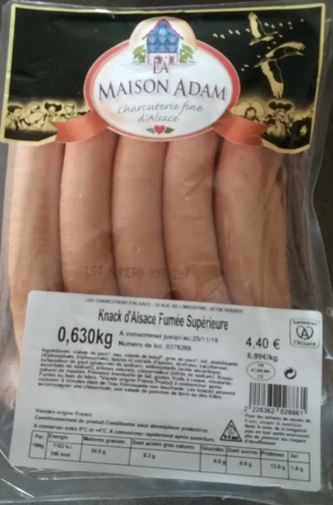 Knack d'Alsace fumée superieure