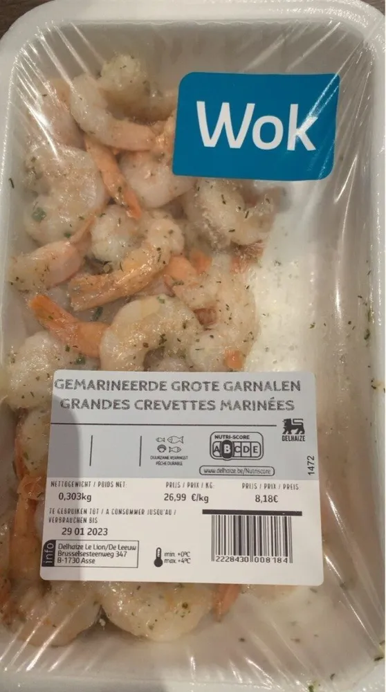 Grandes crevettes mâtinées