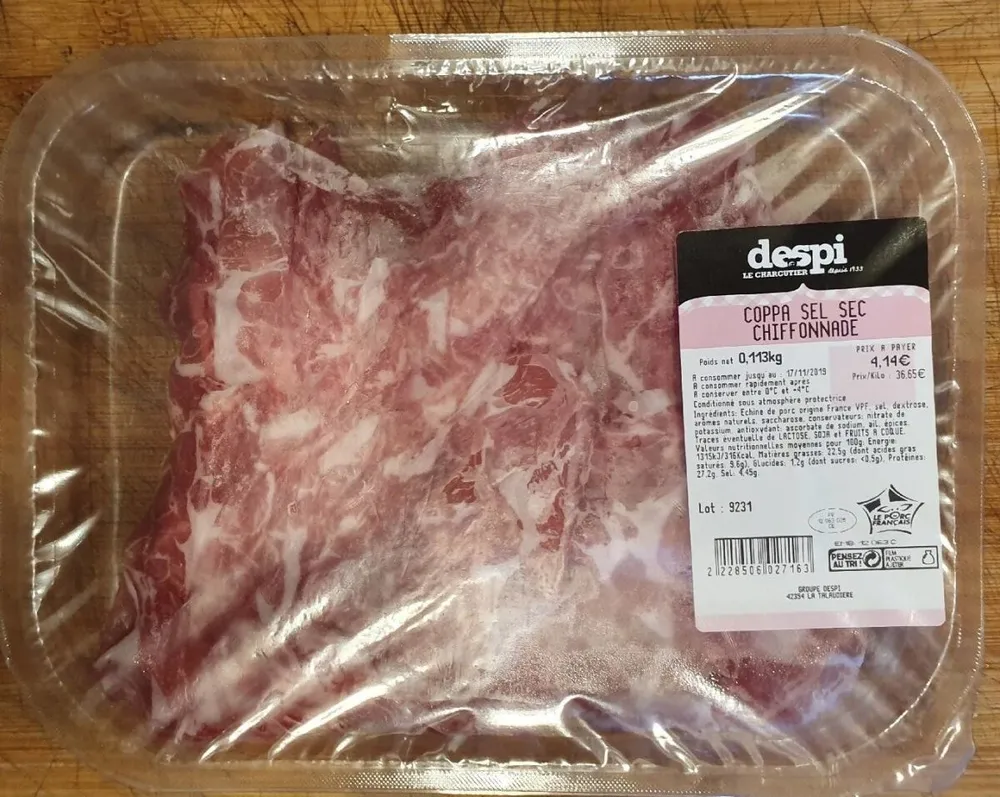Coppa Sel sec Chiffonnade