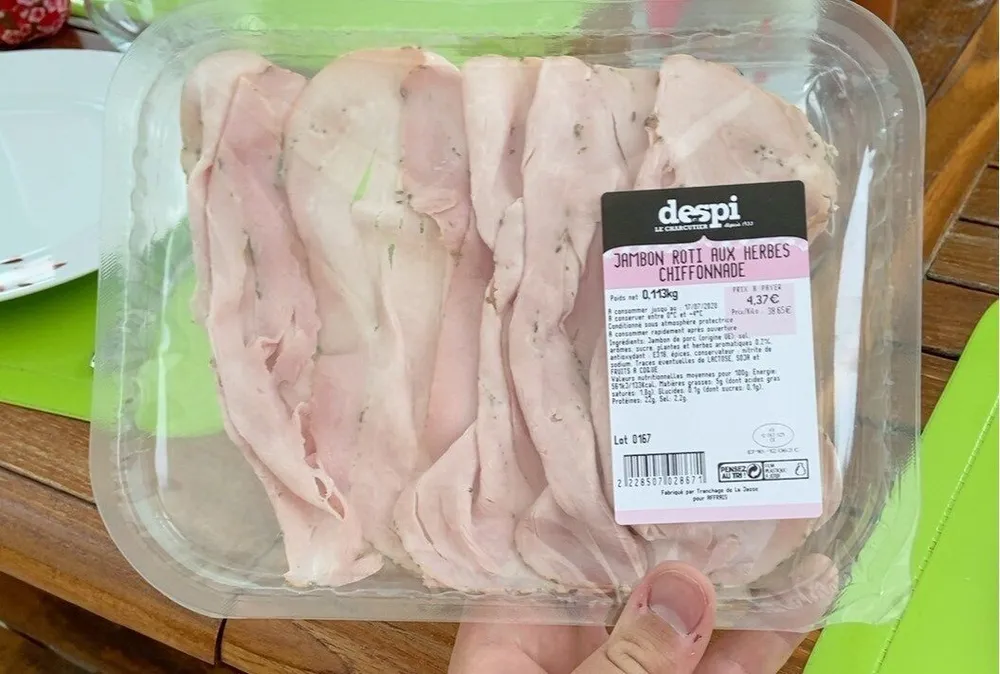 Jambon roti aux herbes chiffonade
