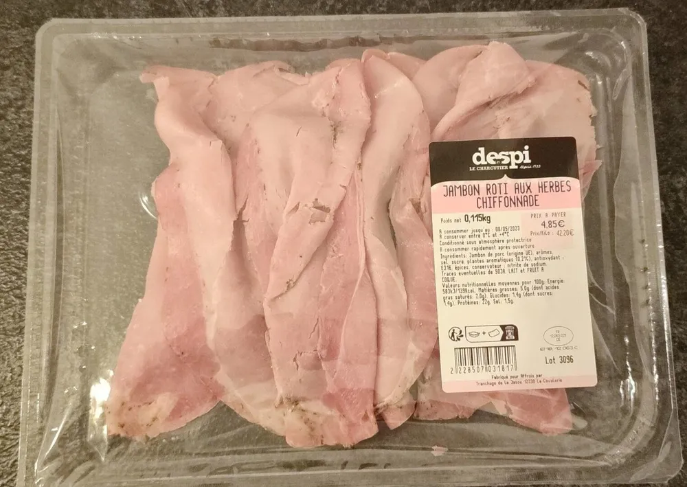 Jambon rôti aux herbes chiffonnade