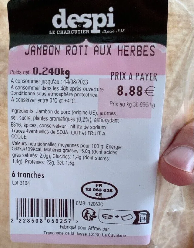 Jambon rôti aux herbes