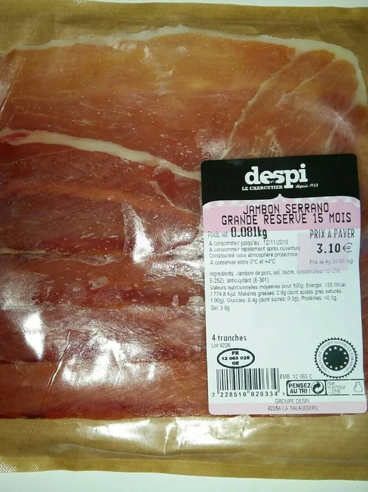 Jambon Serrano Grande réserve 15 mois