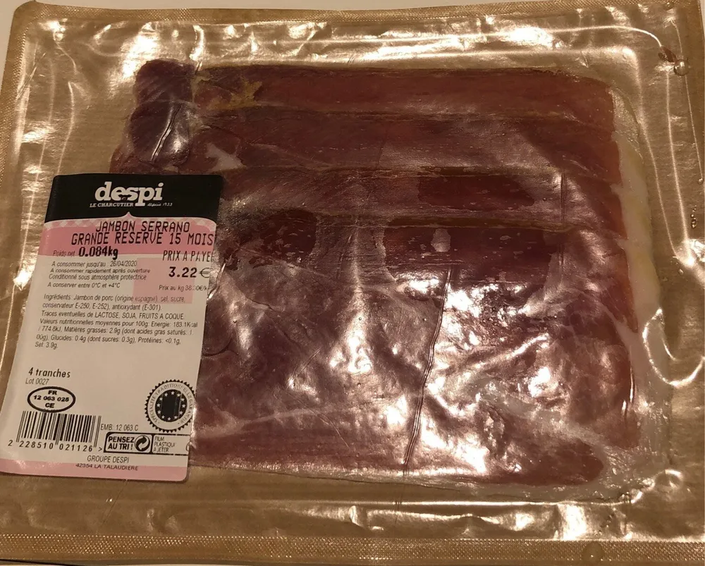 Jambon serrano grande reserve 15 mois