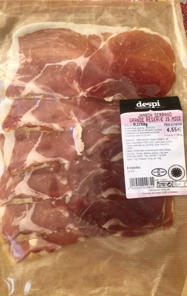 Jambon serrano grande réserve 15 mois