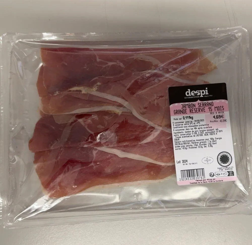 JAMBON SERRANO GRANDE RESERVE 15 MOIS