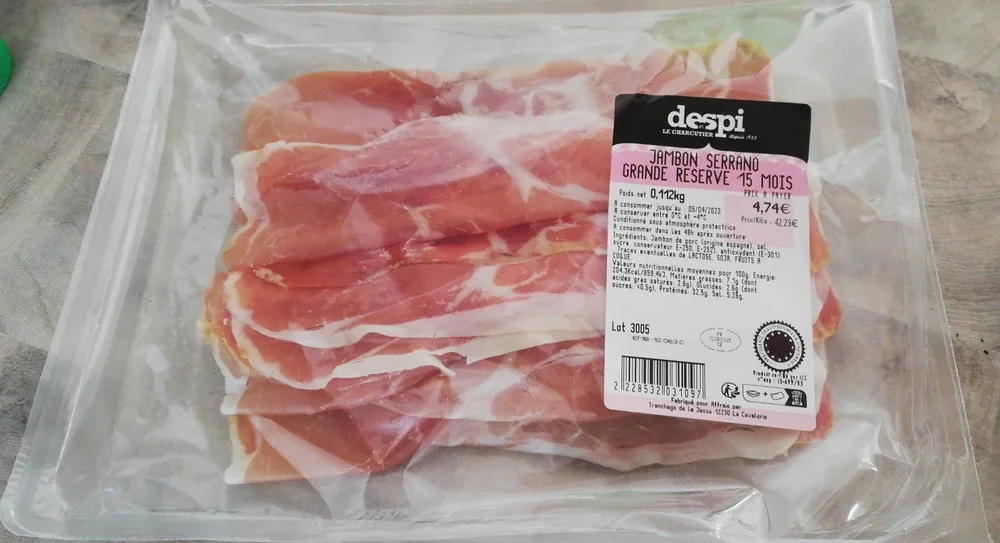 Jambon serrano grande réserve 15 mois