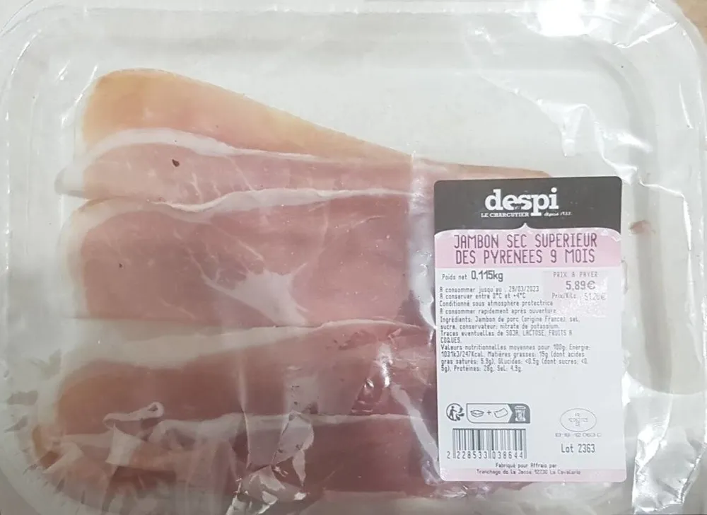 Jambon sec Supérieur des Pyrénées 9 mois