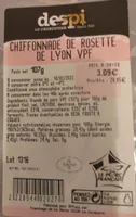 Chiffonnade de rosette de Lyon