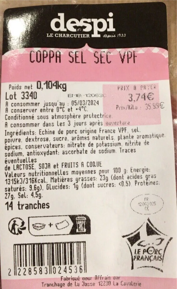 Coppa sel sec vpf