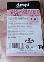 JAMBON SUPÉRIEUR CUIT AU BOUILLON PORC FRANCAIS