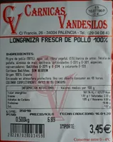 Longaniza fresca de pollo 100%