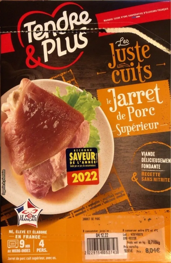 Juste cuits Jarret de porc supérieur