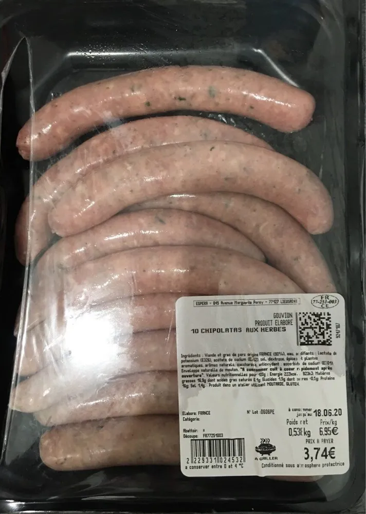 10 chipolatas aux herbes