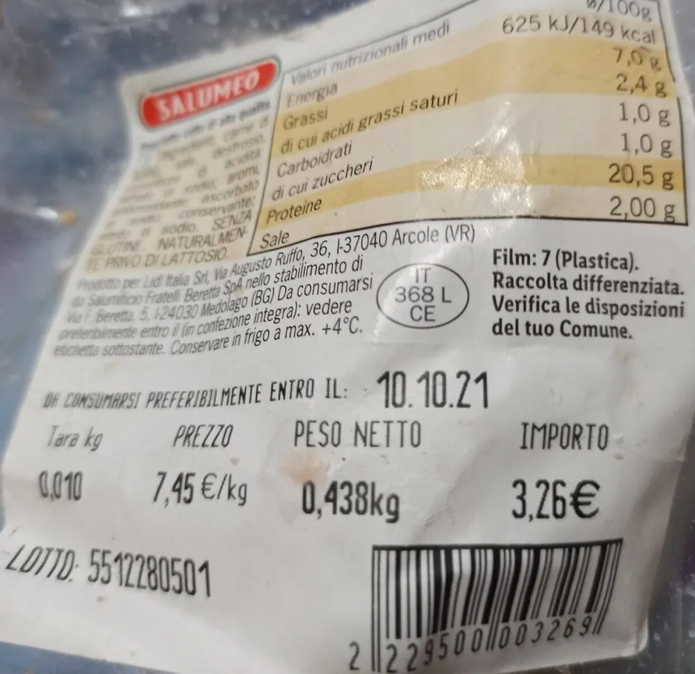 Prosciutto cotto alta qualità